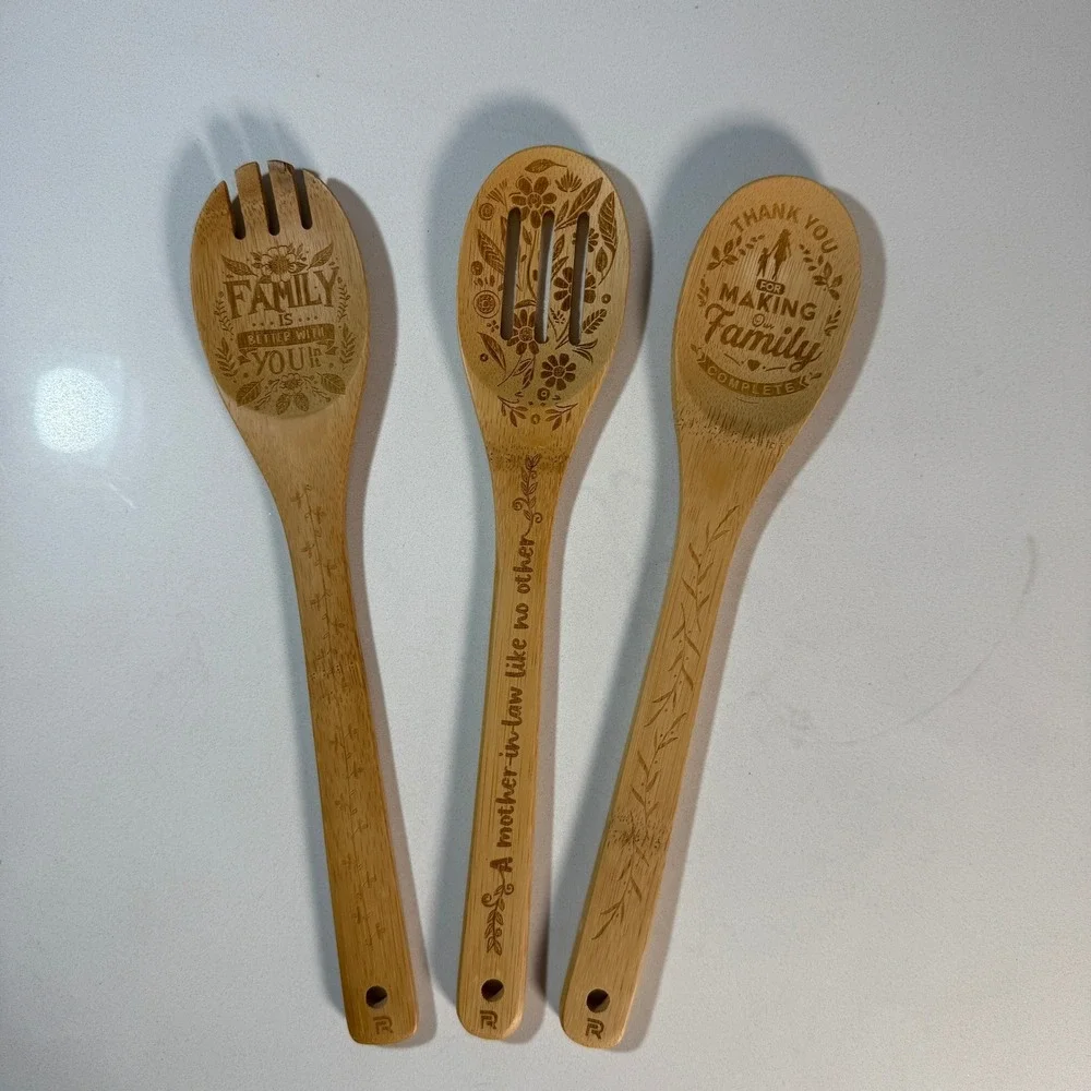 Riveria Bamboo Utensils Set Best Mother In Law Ever 6 Piece Cooking Tools‎